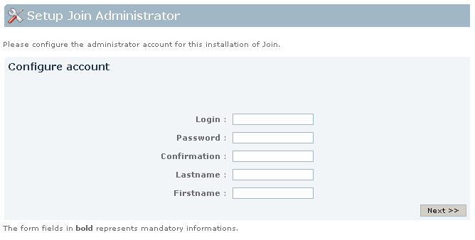 Configuring administrator