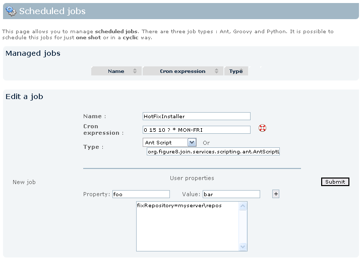 Editing a scheduled process