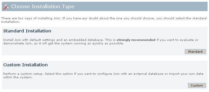 Setup types